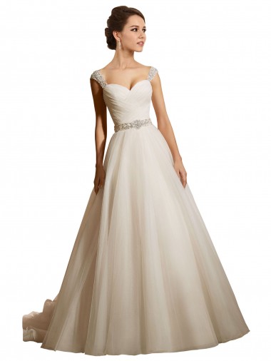 Avorio Abito da ballo Innamorato Tulle Abiti da sposa Convenienti