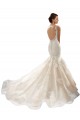Avorio & Champagne Stile sirena Scollatura a V Tulle Pizzo Classico Abiti da sposa Convenienti