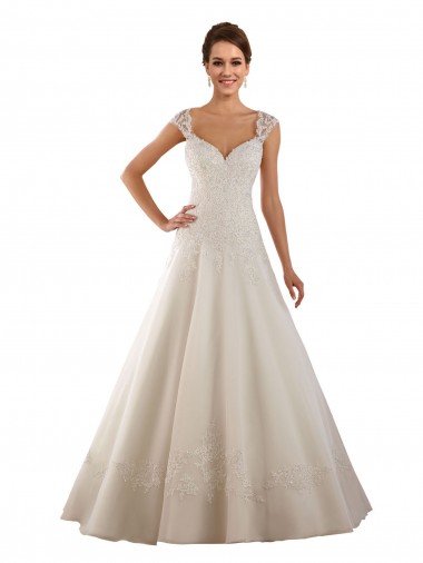Avorio Linea A Innamorato Pizzo Abiti da sposa Convenienti