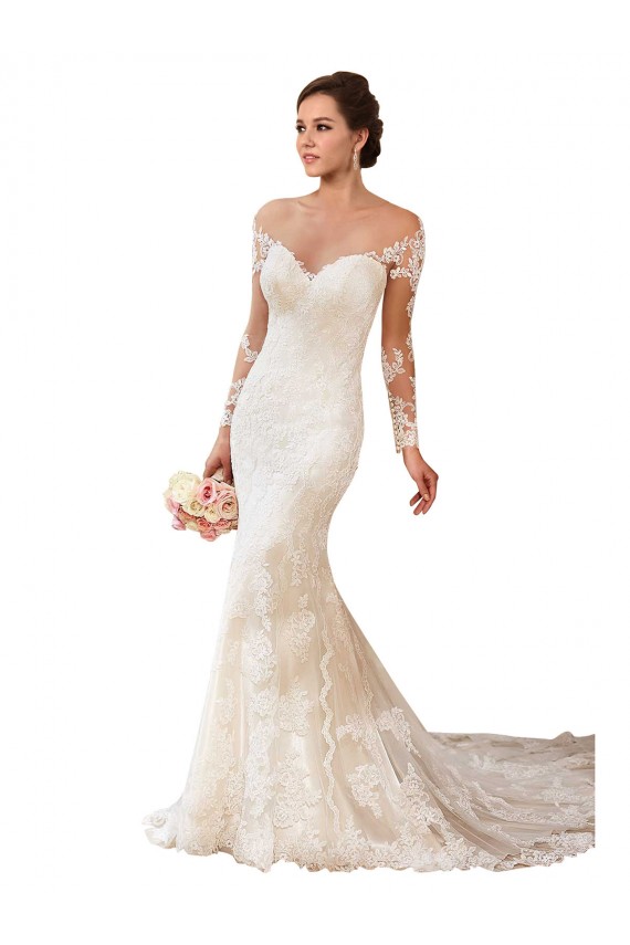 Avorio Stile sirena Innamorato Pizzo Abiti da sposa Convenienti