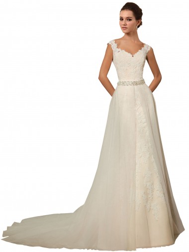 Avorio Stile sirena Innamorato Tulle Pizzo Abiti da sposa Convenienti