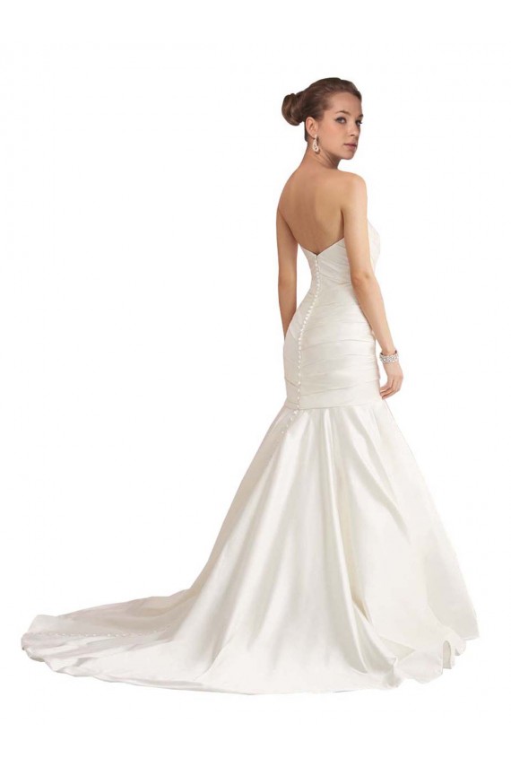 Avorio Stile sirena Senza spalline Raso Spiaggia Abiti da sposa Convenienti