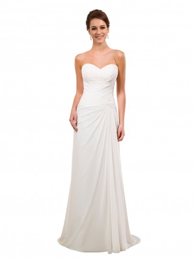 Avorio Tubino Innamorato Chiffona Abiti da sposa Convenienti