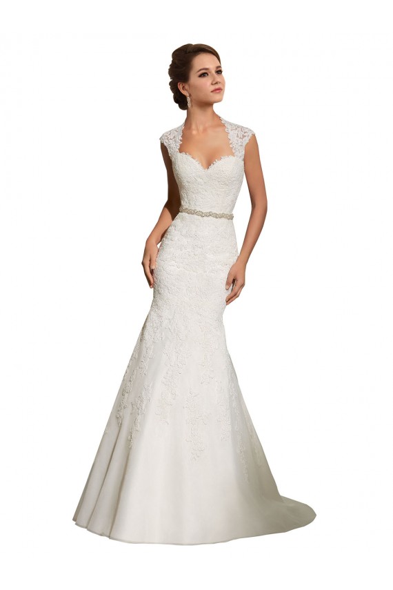 Bianco Stile sirena Innamorato Tulle Pizzo Abiti da sposa Convenienti