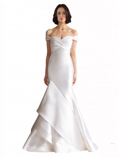 Bianco Stile sirena Raso Spiaggia Abiti da sposa Convenienti