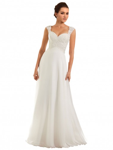 Bianco Tubino Innamorato Chiffona Pizzo Abiti da sposa Convenienti