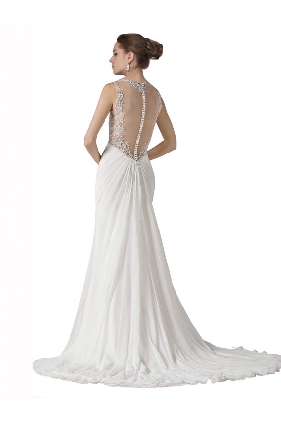 Bianco Tubino Innamorato Chiffona Spiaggia Abiti da sposa Convenienti