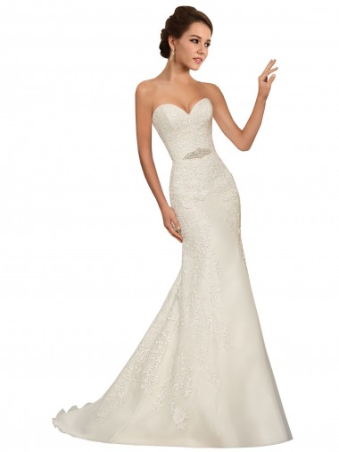Bianco Tubino Innamorato Tulle Pizzo Abiti da sposa Convenienti