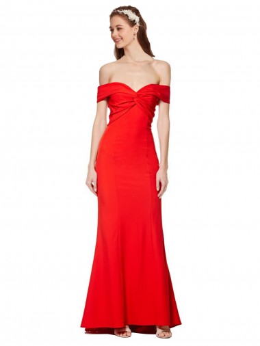 Rosso Stile sirena Crespo Elastico Lunga Formali Abiti da damigella donore / Abiti da sera / Abiti da ballo Convenienti